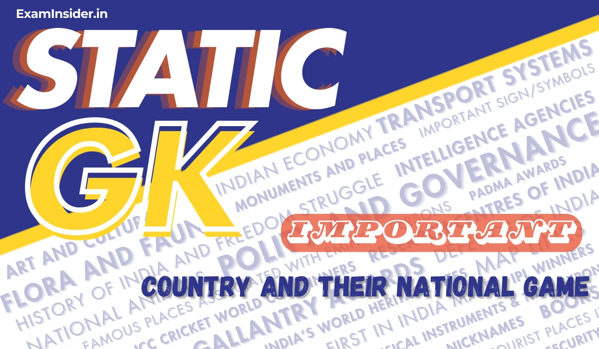 Country and their national game
