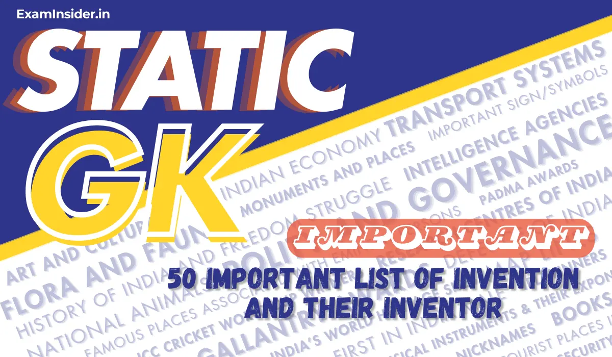 list of Invention and their Inventor