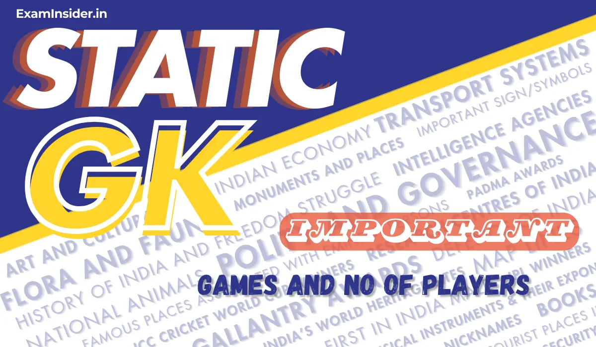 GAMES AND NO OF PLAYERS