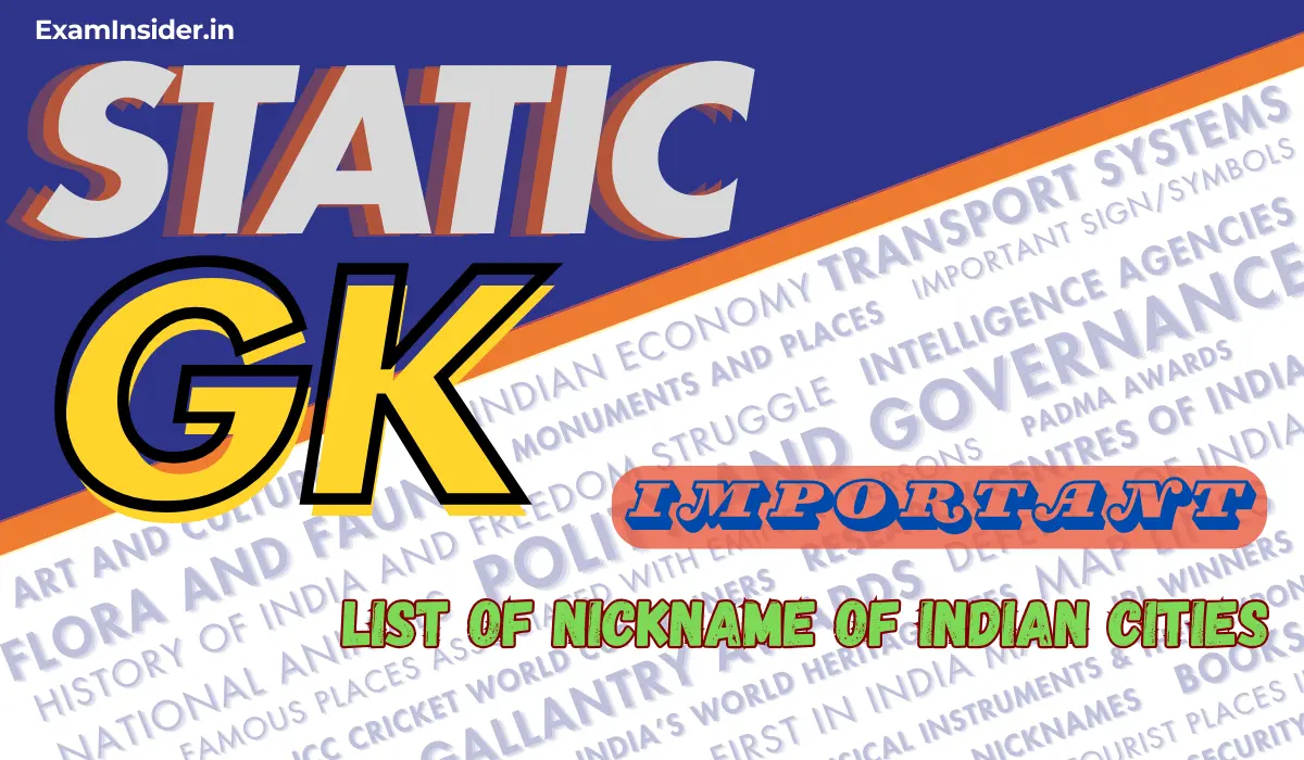 List of Nickname of Indian cities
